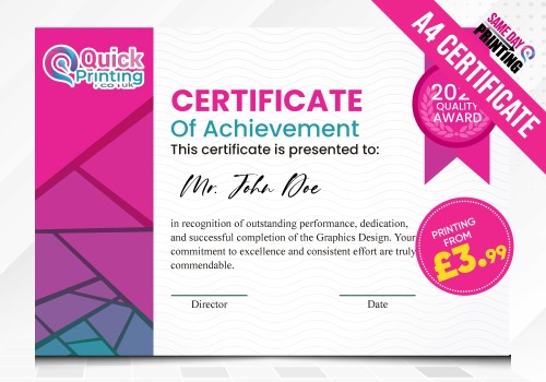 A4 Certificates